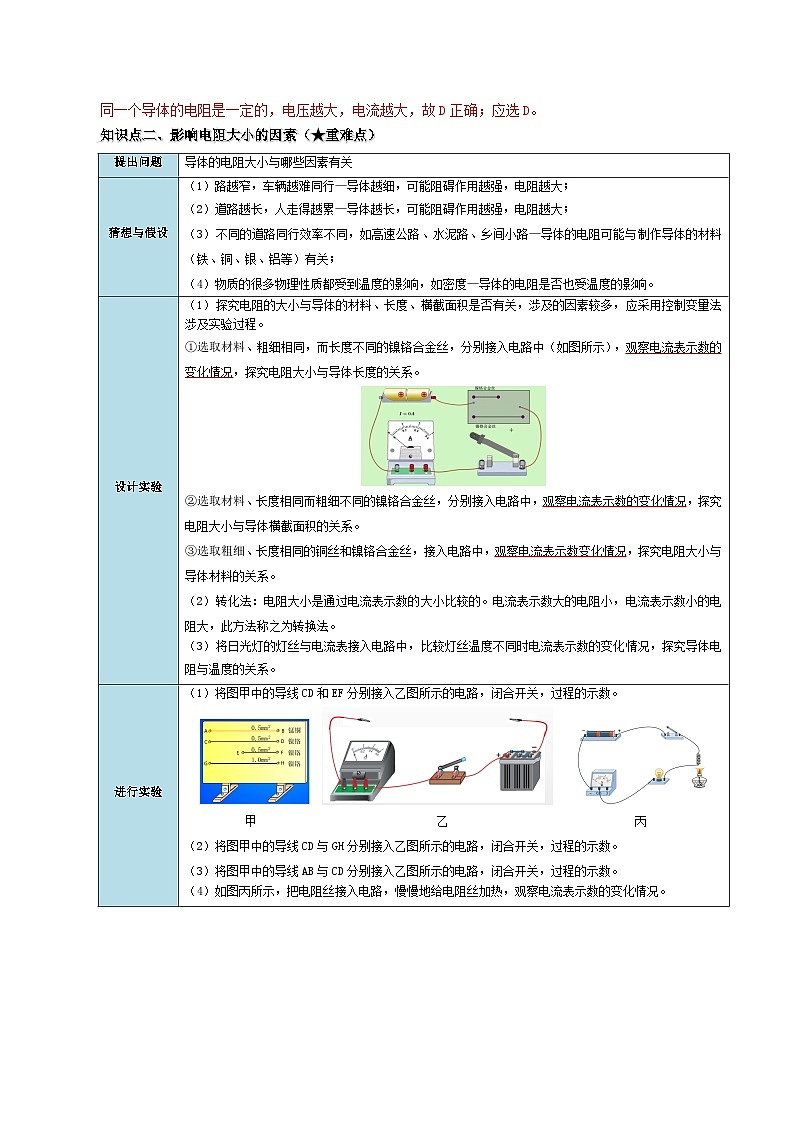 【同步讲义】人教版物理九年级全一册-课时16.3 电阻 讲义03