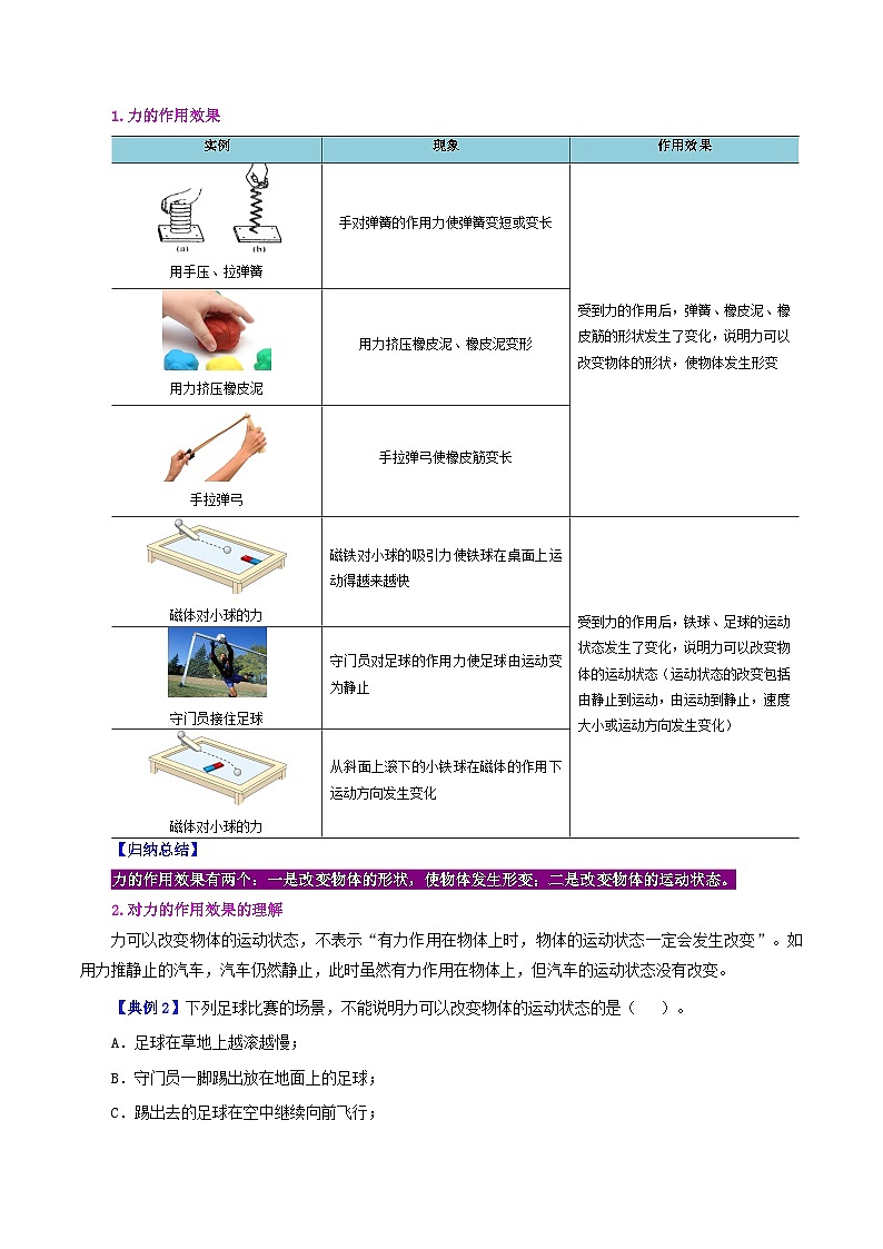 【同步讲义】人教版物理八年级下册-课时7.1 力 讲义03
