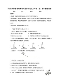 2022-2023学年河南省许昌市长葛市八年级（下）期中物理试卷（含解析）