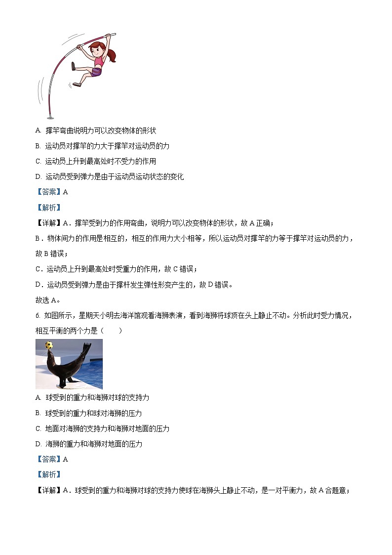云南省昭通市鲁甸县2022-2023学年八年级下学期期中物理试题（解析版）第3页