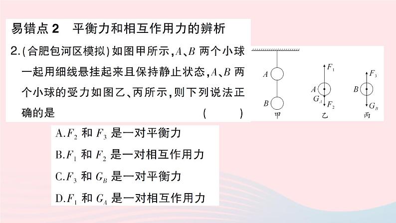 2023八年级物理下册第七章力与运动本章知识复习与归纳作业课件新版沪科版第6页