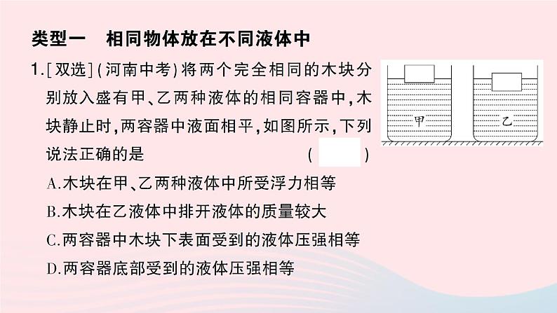 2023八年级物理下册第九章浮力专题五浮力的综合判断作业课件新版沪科版02