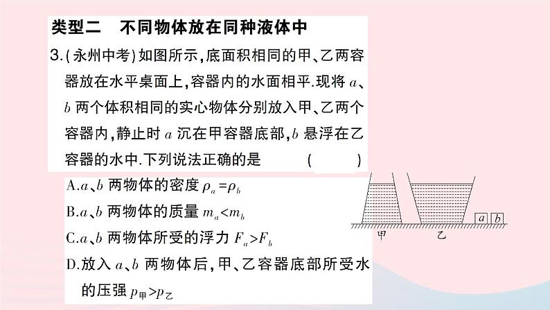 2023八年级物理下册第九章浮力专题五浮力的综合判断作业课件新版沪科版04