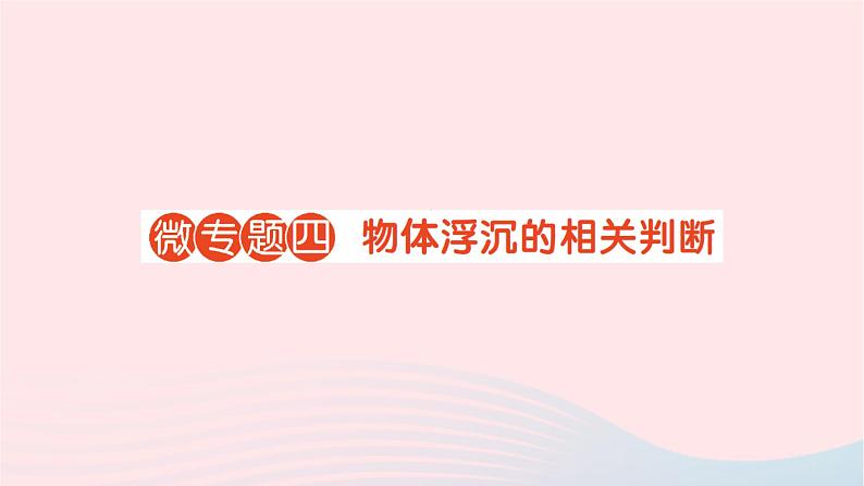 2023八年级物理下册第九章浮力微专题四物体浮沉的相关判断作业课件新版沪科版01