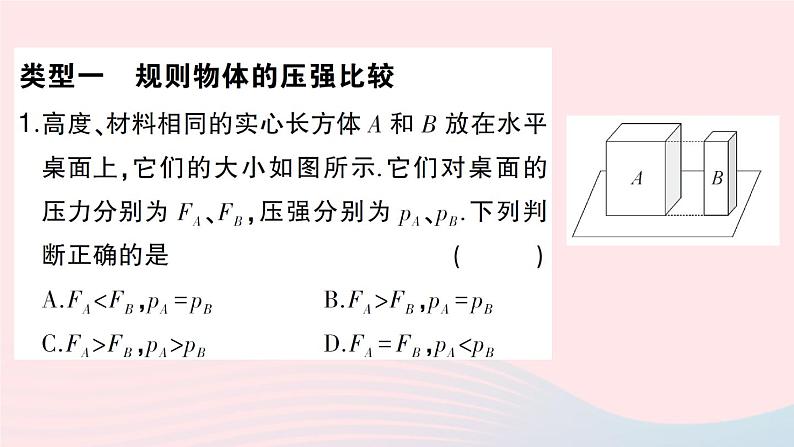 2023八年级物理下册第八章压强专题三压强的定性分析作业课件新版沪科版第2页