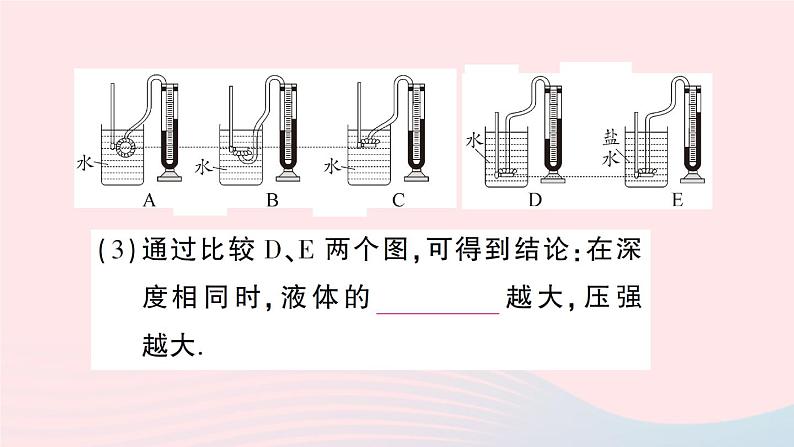 2023八年级物理下册第八章压强第二节科学探究：液体的压强第一课时液体的压强作业课件新版沪科版第4页