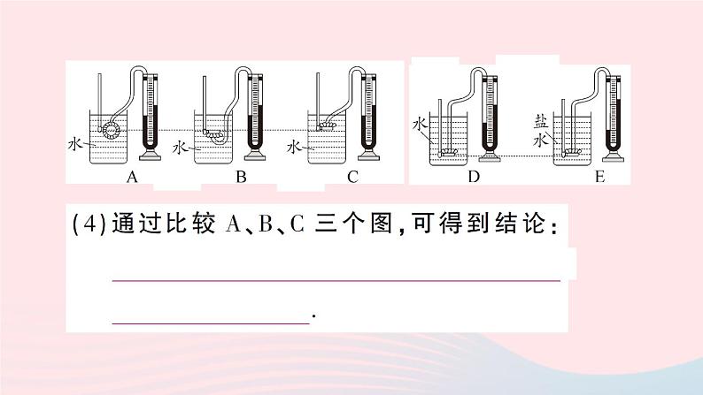 2023八年级物理下册第八章压强第二节科学探究：液体的压强第一课时液体的压强作业课件新版沪科版第5页