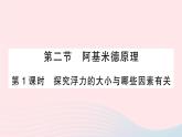 2023八年级物理下册第九章浮力第二节阿基米德原理第一课时探究浮力的大小与哪些因素有关作业课件新版沪科版