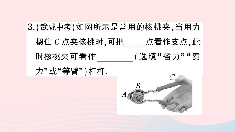 2023八年级物理下册第十章机械与人第一节科学探究：杠杆的平衡条件第二课时杠杆的应用作业课件新版沪科版04