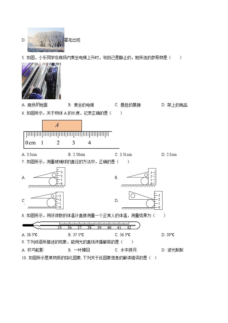 天津实验中学滨海学校2022-2023学年八年级上学期期中物理试题02