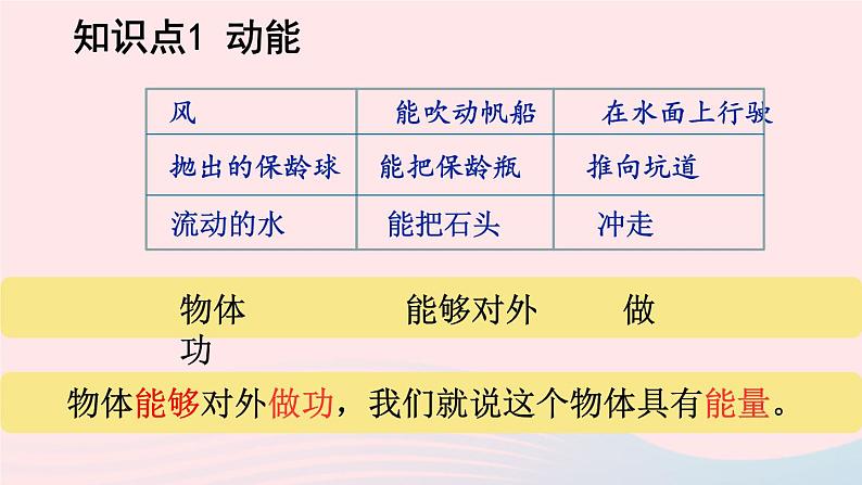 2023九年级物理全册第十章机械能内能及其转化第一节机械能上课课件新版北师大版05