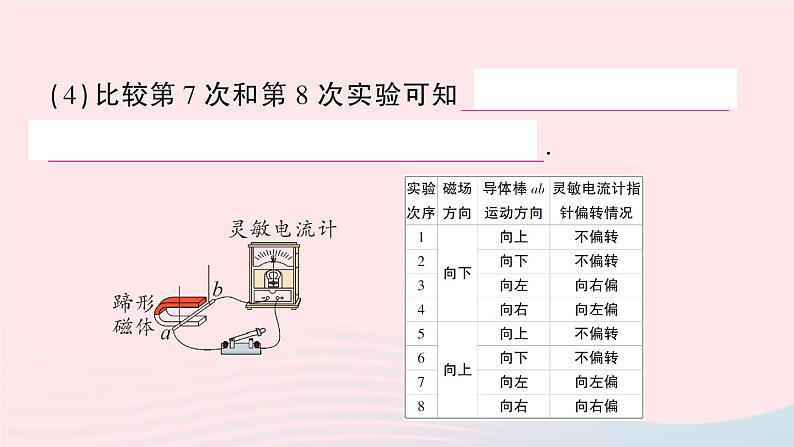 2023九年级物理全册第十四章磁现象第七节学生实验：探究__产生感应电流的条件作业课件新版北师大版05