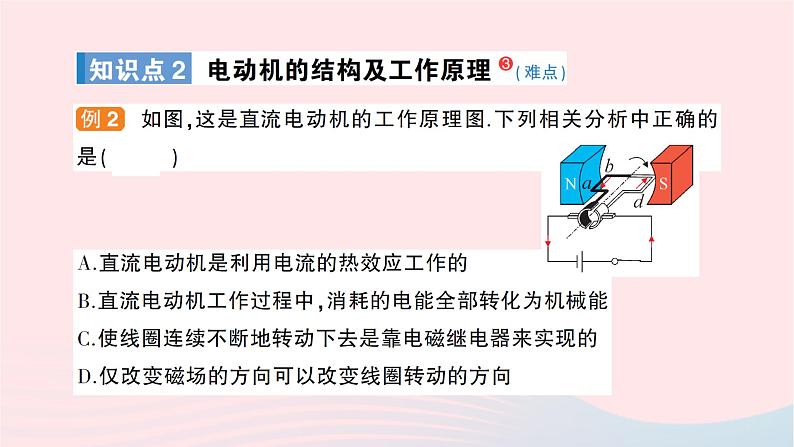 2023九年级物理全册第十七章从指南针到磁浮列车第三节科学探究：电动机为什么会转动作业课件新版沪科版05