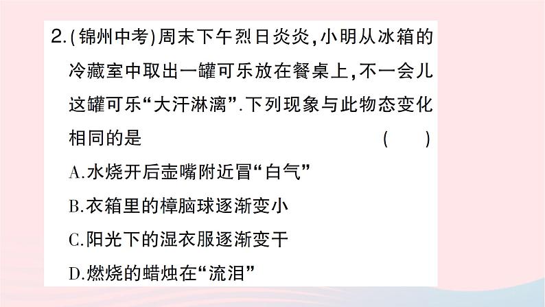 2023九年级物理全册第十二章温度与物态变化专题一物态变化的判断及图像分析作业课件新版沪科版03