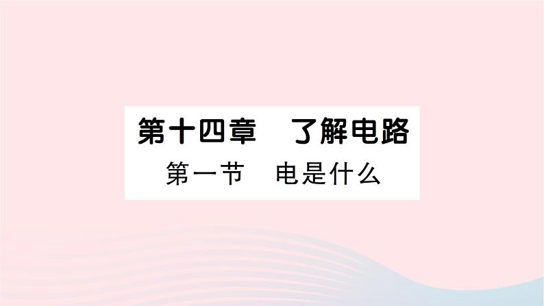 2023九年级物理全册第十四章了解电路第一节电是什么作业课件新版沪科版01