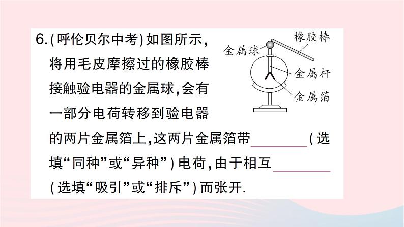 2023九年级物理全册第十四章了解电路第一节电是什么作业课件新版沪科版07