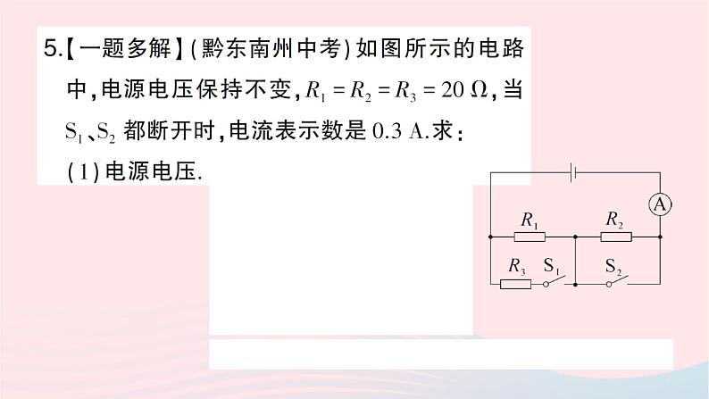 2023九年级物理全册第十五章探究电路专题九动态电路的分析与计算作业课件新版沪科版第6页