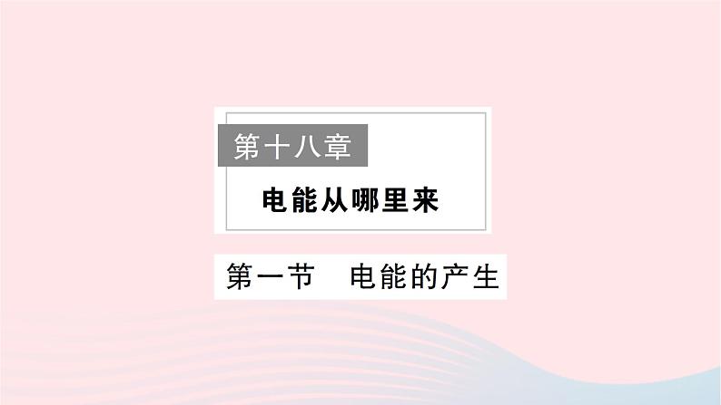 2023九年级物理全册第十八章电能从哪里来作业课件新版沪科版01