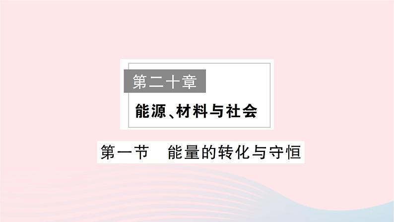 2023九年级物理全册第二十章能源材料与社会作业课件新版沪科版01