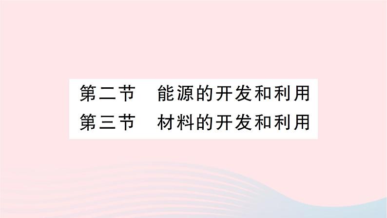 2023九年级物理全册第二十章能源材料与社会第二节能源的开发和利用第三节材料的开发和利用作业课件新版沪科版第1页