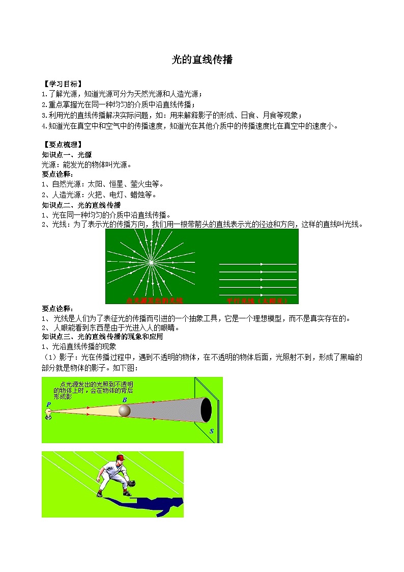 15.光的直线传播 知识讲解01