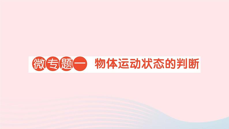 2023八年级物理下册第八章力与运动微专题一物体运动状态的判断作业课件新版教科版01