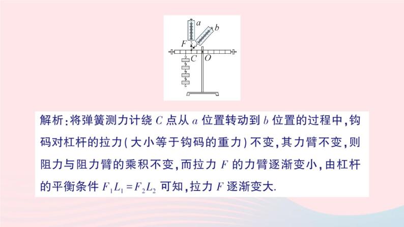 2023八年级物理下册第十一章机械与功专题四杠杆动态平衡的分析作业课件新版教科版03