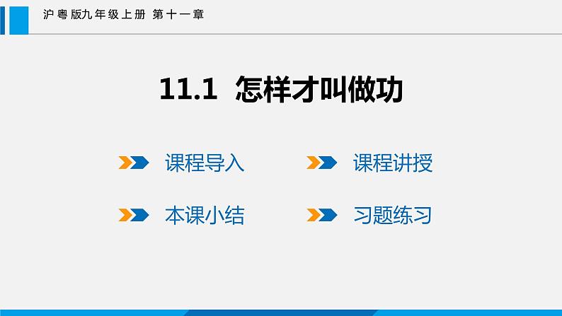 11.1 怎样才叫做功课件 -2023-2024学年沪粤版物理九年级上册第1页