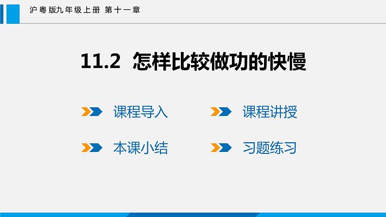 11.2 怎样比较做功的快慢课件 -2023-2024学年沪粤版物理九年级上册01