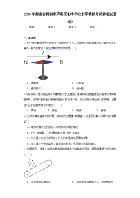 2020年湖南省株洲市芦淞区初中学业水平模拟考试物理试题（B）（含解析）