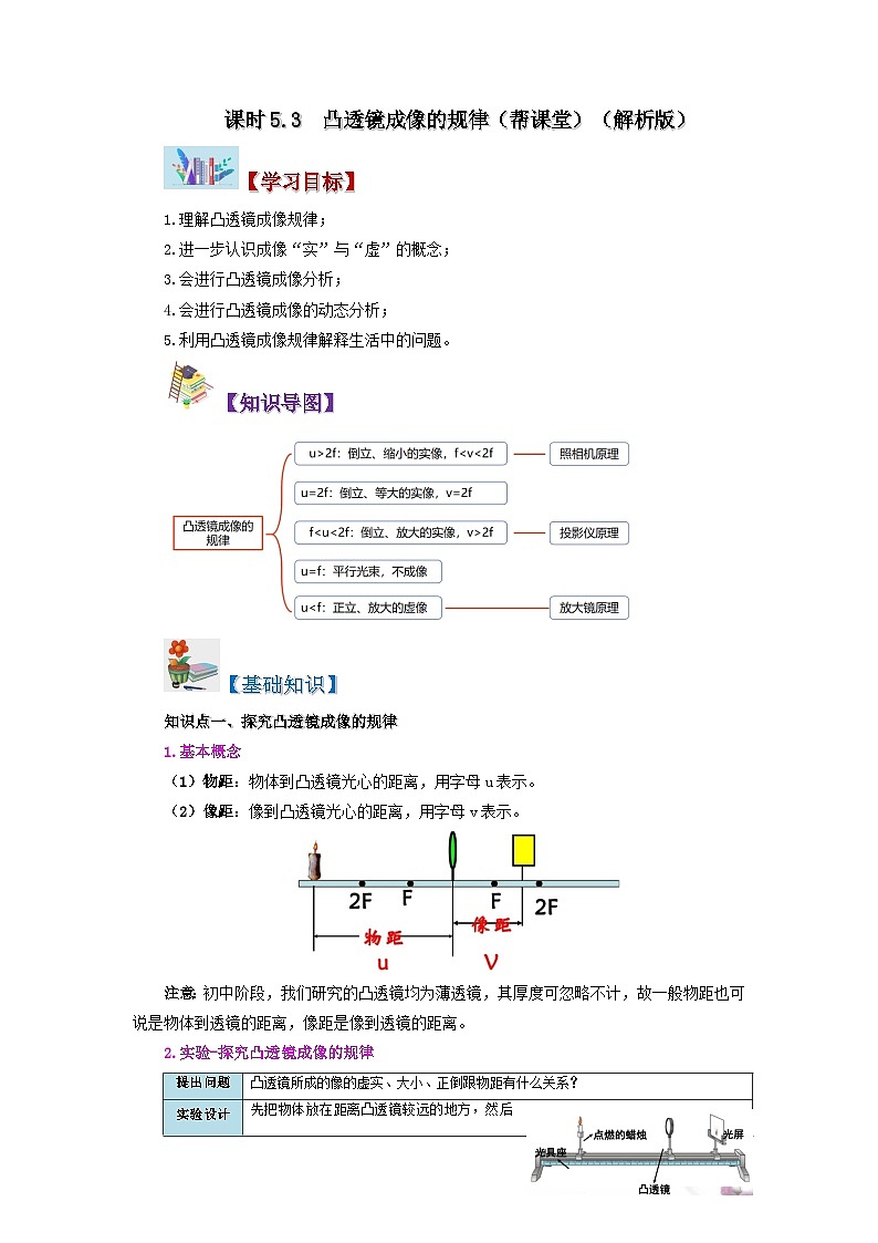 5.3 凸透镜成像的规律-八年级物理上册同步精品讲义+试卷（人教版）01