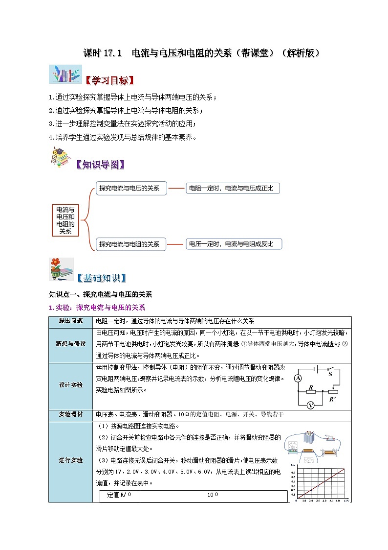 17.1 电流与电压和电阻的关系-九年级物理全册同步精品讲义+试卷（人教版）01