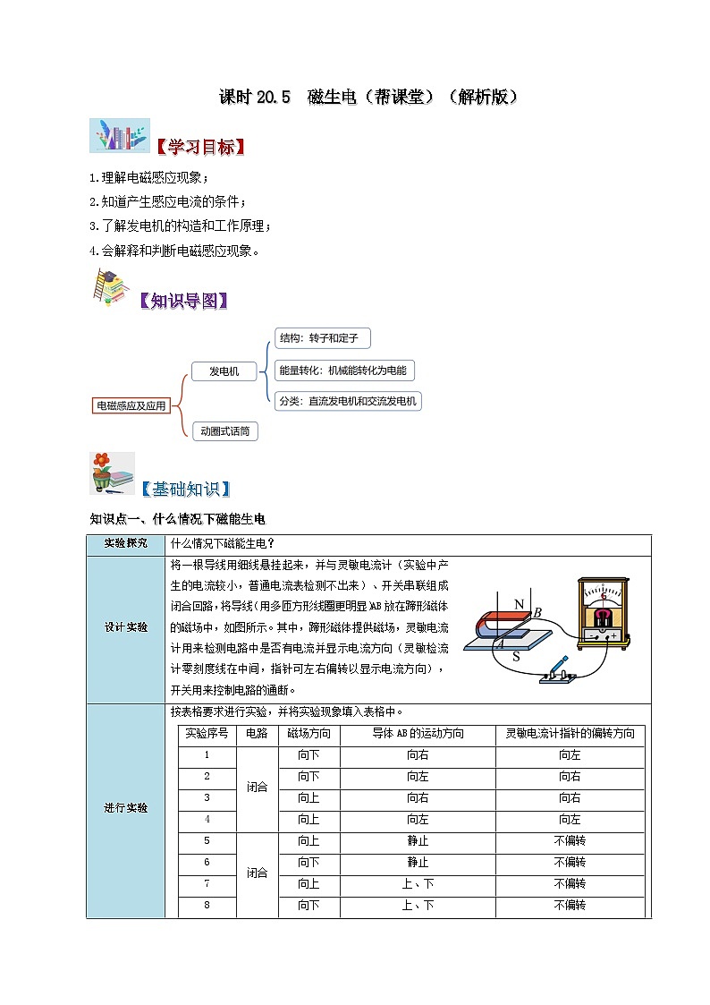 20.5 磁生电-九年级物理全册同步精品讲义+试卷（人教版）01