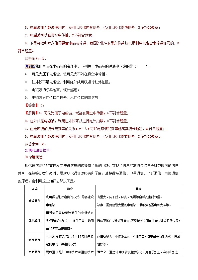 21.5 第二十一章 信息的传递 复习总结-九年级物理全册同步精品讲义+试卷（人教版）03