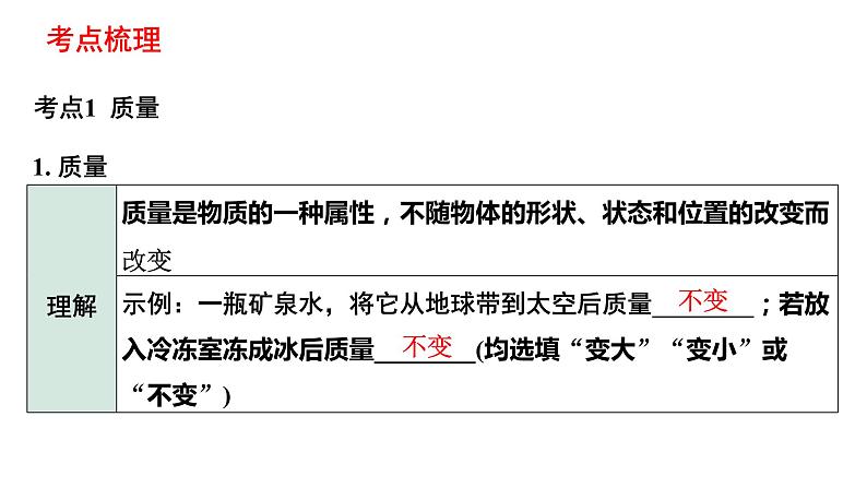 中考物理一轮复习课件：质量、密度的理解及计算第3页