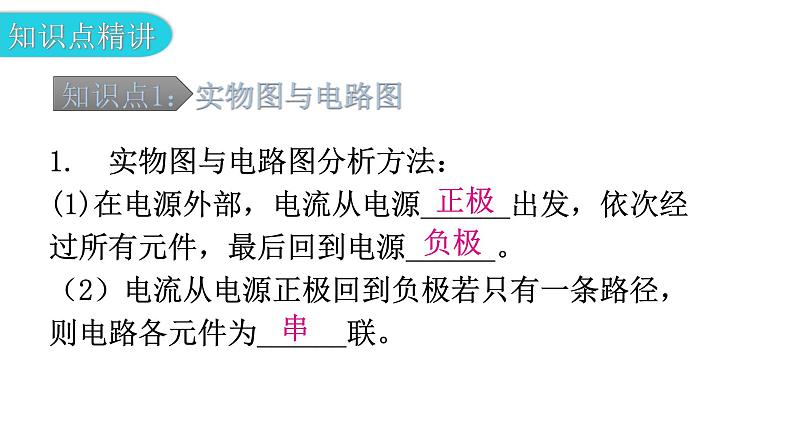 粤教沪科版九年级物理上册第十三章探究简单的电路13-2电路的组成和连接方式第3课时电路分析教学课件05