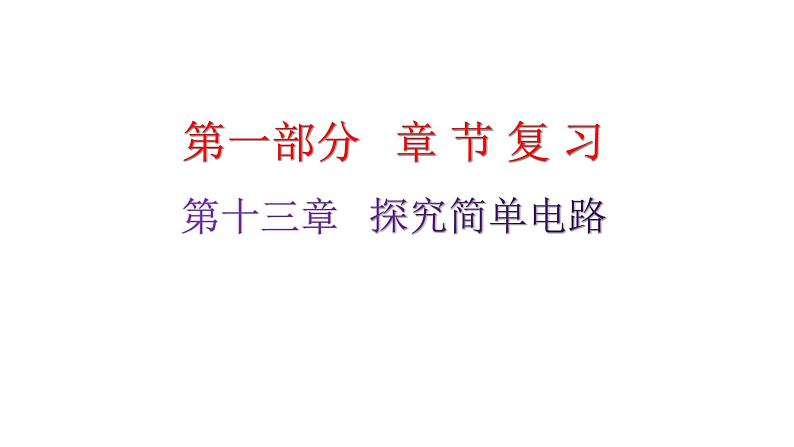 粤教沪科版九年级物理章末复习上册第十三章探究简单电路课件01