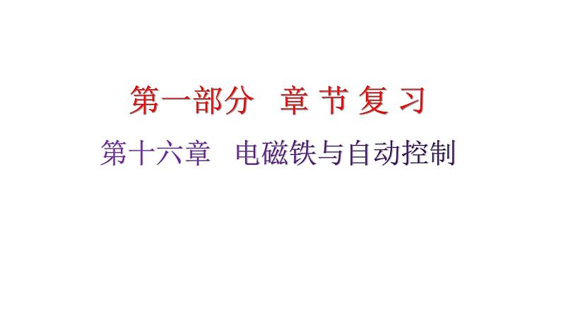粤教沪科版九年级物理章末复习下册第十六章电磁铁与自动控制课件01