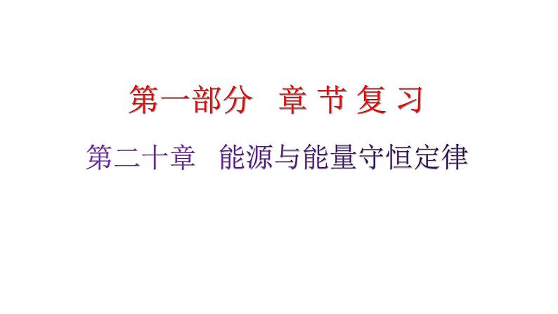 粤教沪科版九年级物理章末复习下册第二十章能源与能量守恒定律课件01