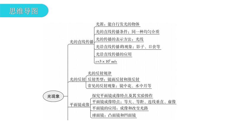 人教版中考物理复习第四章光现象第一课时光的直线传播光的反射平面镜成像教学课件第3页