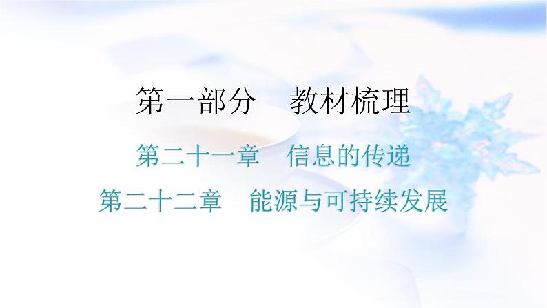 人教版中考物理复习第二十一章信息的传递第二十二章能源与可持续发展教学课件01