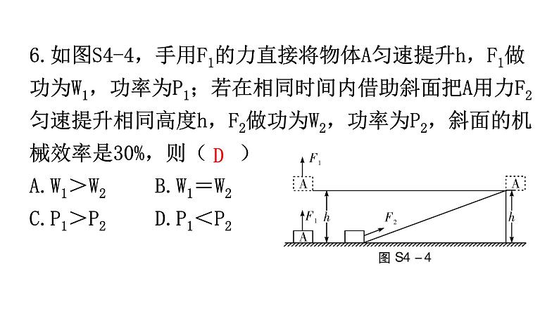 人教版中考物理复习阶段训练卷四课件第7页