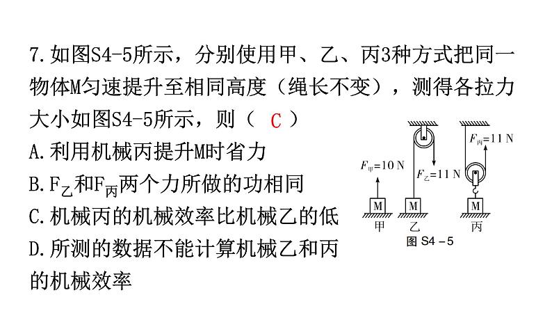 人教版中考物理复习阶段训练卷四课件第8页