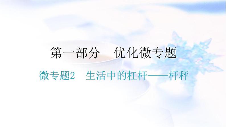 人教版中考物理复习微专题2生活中的杠杆——杆秤课件第1页