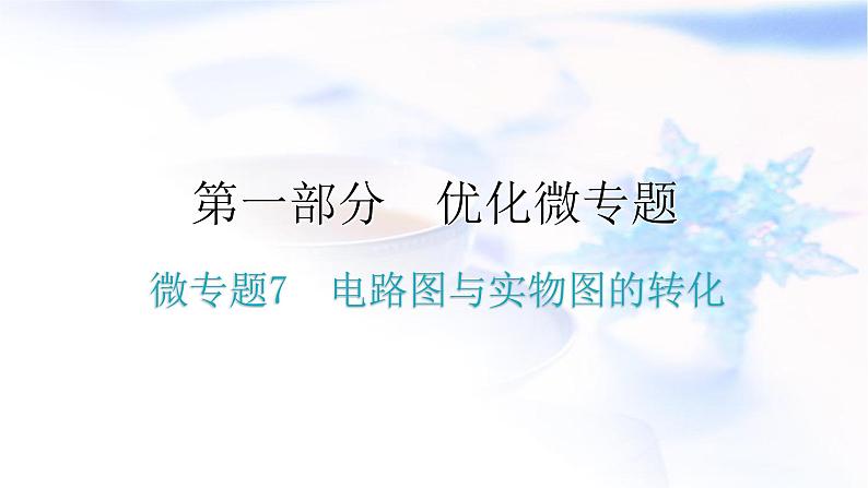 人教版中考物理复习微专题7电路图与实物图的转化课件01