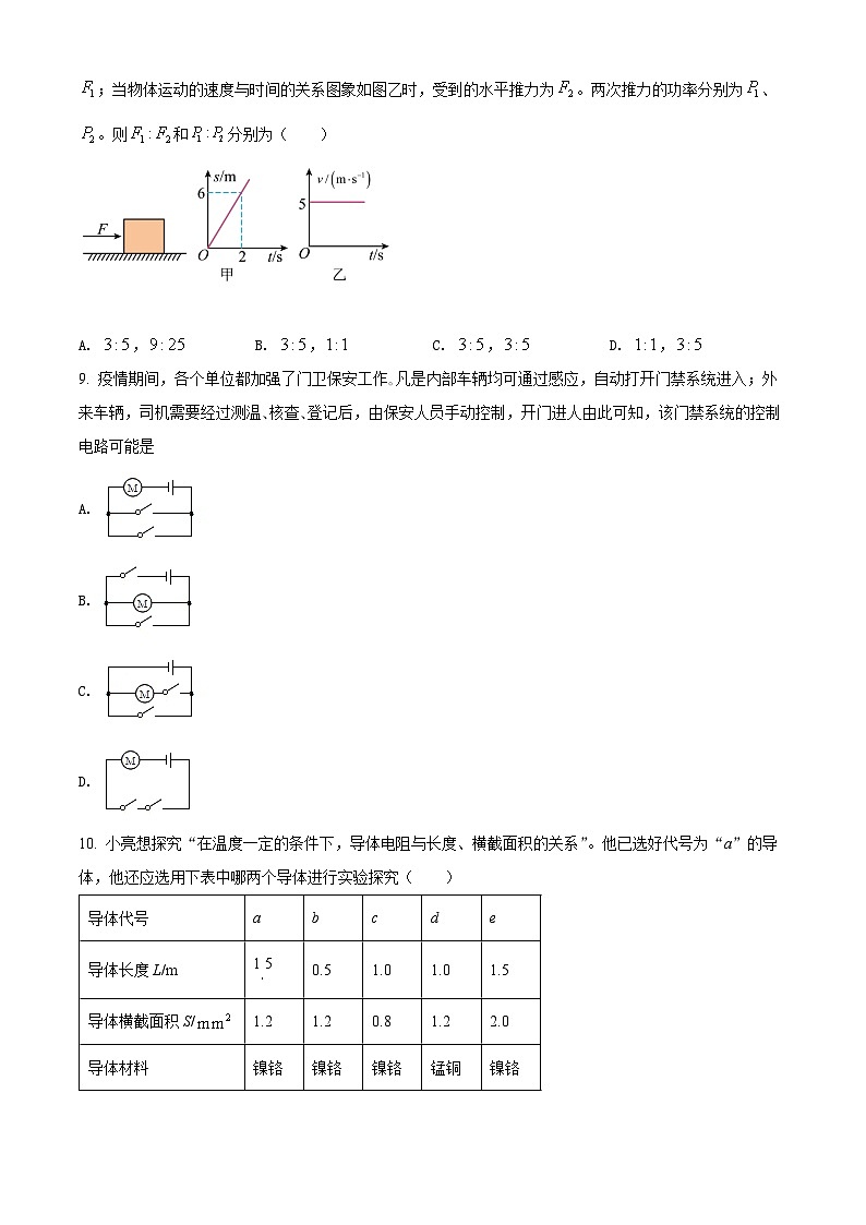 2022年山东省枣庄市中考物理试题（原卷版）03
