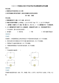 2022年黑龙江省绥化市中考物理试题（含解析）