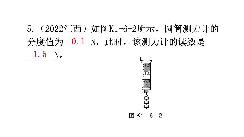 沪科版中考物理复习第六章力和机械第一课时力弹力重力摩擦力分层训练课件第7页