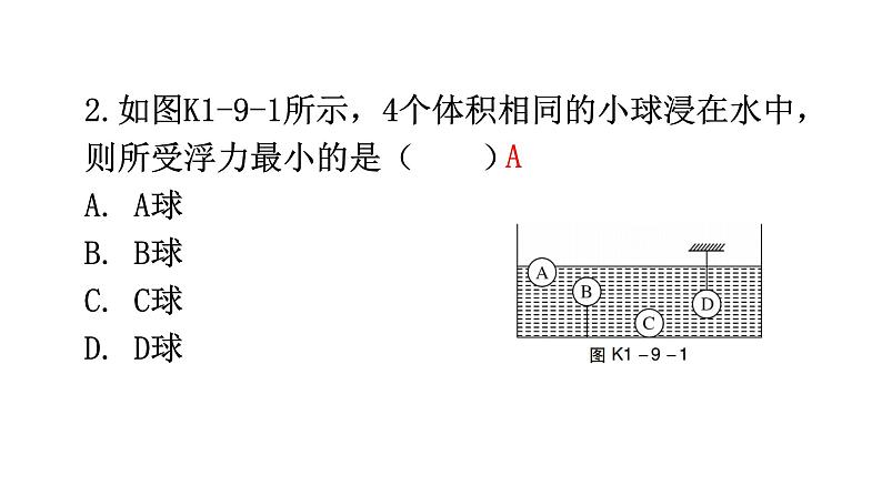 沪科版中考物理复习第九章浮力与升力第一课时浮力阿基米德原理分层训练课件04