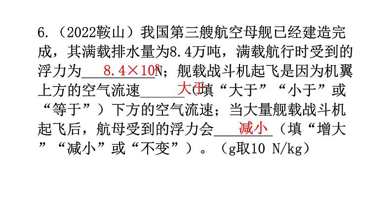 沪科版中考物理复习第九章浮力与升力第二课时分层训练课件08